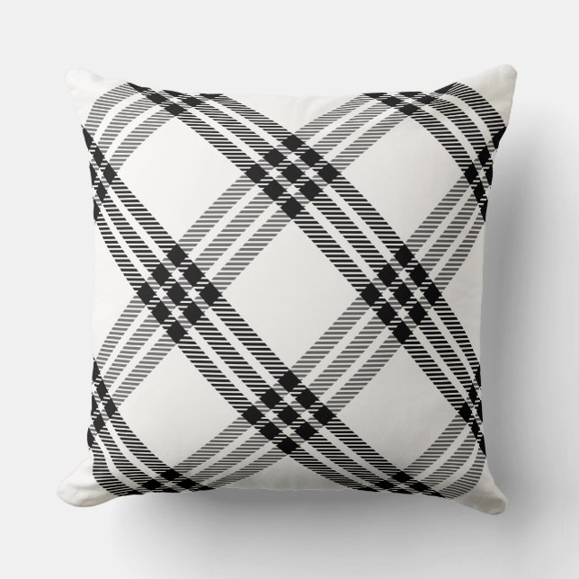 Black & White Buffalo Check Cushion (Front)