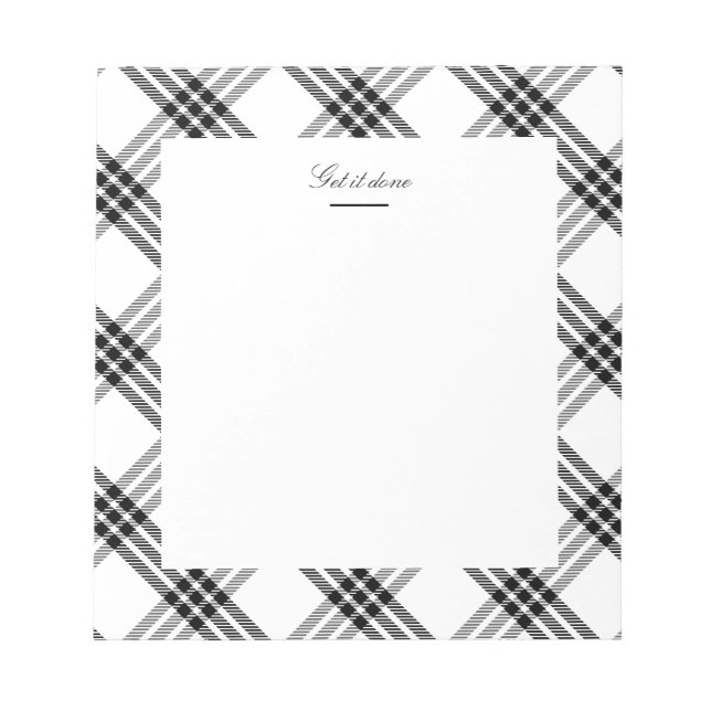Black & White Buffalo Check Notepad (Front)