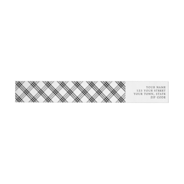 Black & White Buffalo Check Wrap Around Label (Individual)