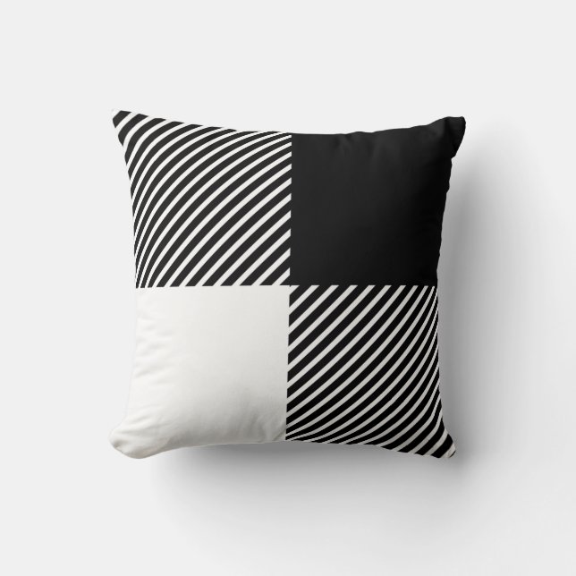 Black White Buffalo Plaid Pattern  Cushion (Front)