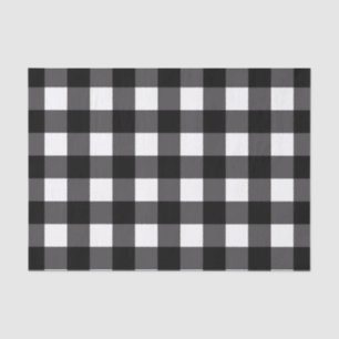Black & White Buffalo Plaid Pattern Print Tissue Paper