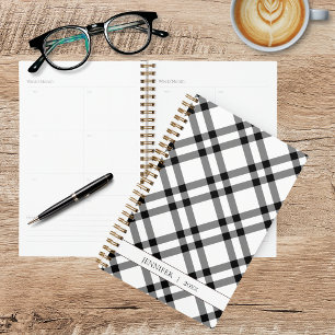 Black & White Buffalo Plaid Planner