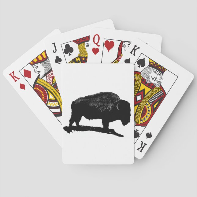 Black & White Buffalo Playing Cards (Back)