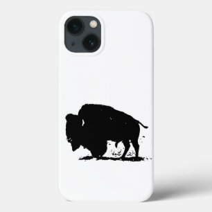 Black & White Buffalo Silhouette iPhone 13 Case