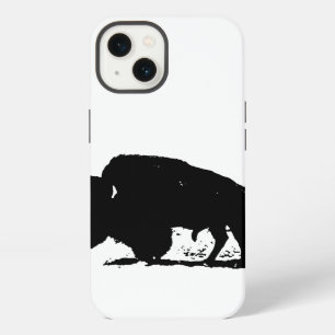 Black & White Buffalo Silhouette iPhone Case