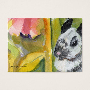 Black & White Bunny ACEO ATC Art Card