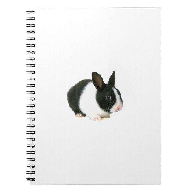Black & White Bunny Rabbit Notebook (Front)