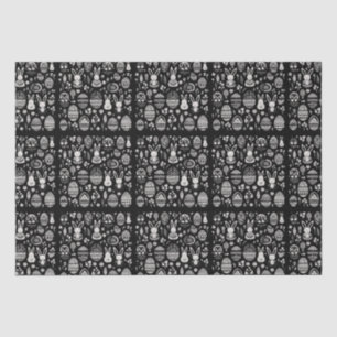 Black & White Bunny Trail Pattern Tissue Paper