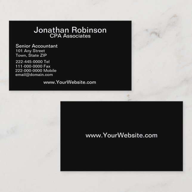 Black White Business Card Set (Front/Back)