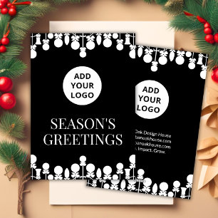 Black & White Business Holiday Card Logo