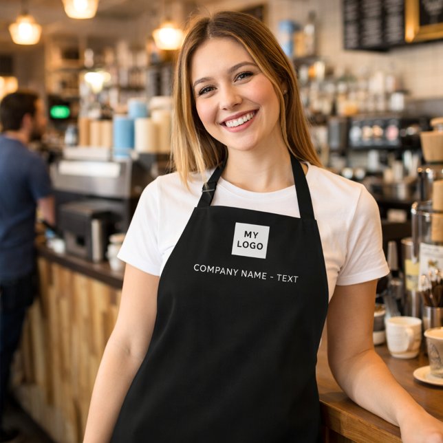 Black white business logo apron (Creator Uploaded)