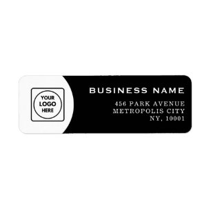 Black White Business Logo Clean Professional Label Return Address Label