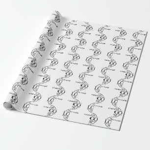 Black White Business Logo Company Name Promotional Wrapping Paper