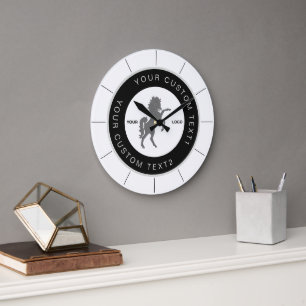 Black & White Business logo Custom branded Large Clock