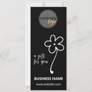 BLACK WHITE BUSINESS LOGO FLOWER GIFT CERTIFICATE