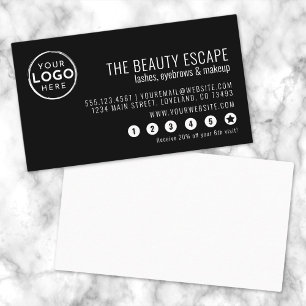 Black White Business Logo Loyalty Card