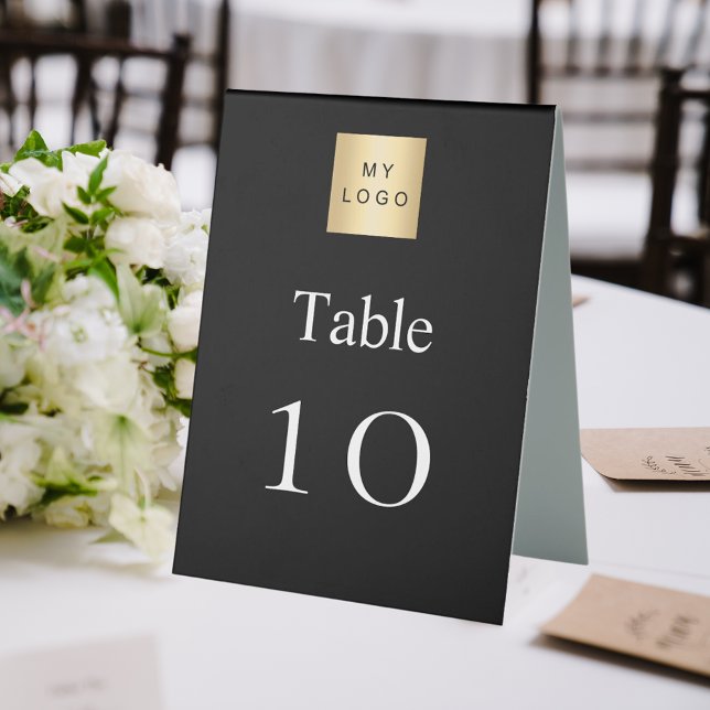 Black white business logo table number (Creator Uploaded)