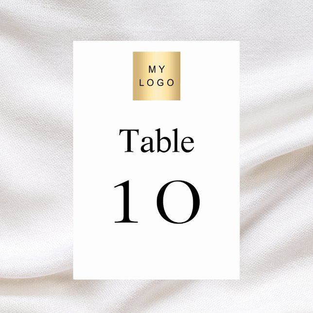 Black white business logo table number (Creator Uploaded)
