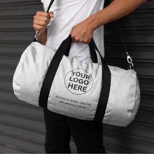 Black & White Business Logo & Text Promotional  Duffle Bag