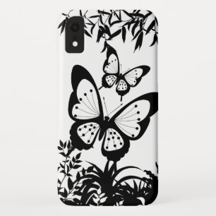 Black ,White, Butterflies iPhone Case, iPhone XR Case