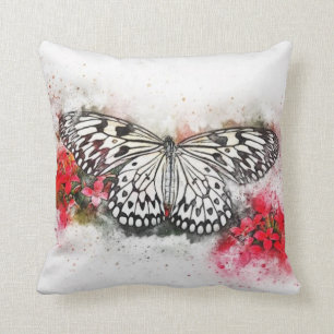 Black & White Butterfly Pillow