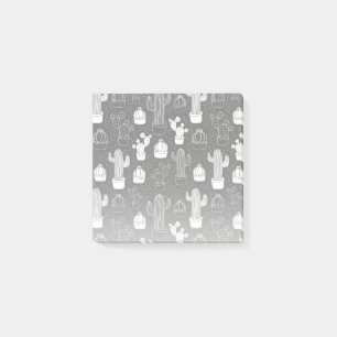 Black & White Cactus Doodle Pattern Post-it Notes