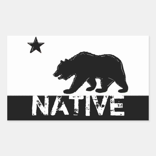 Black white California native state bear stickers (Front)