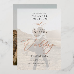 Black white calligraphy 2 photo minimalist wedding