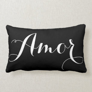 Black & White Calligraphy Amor Pillow