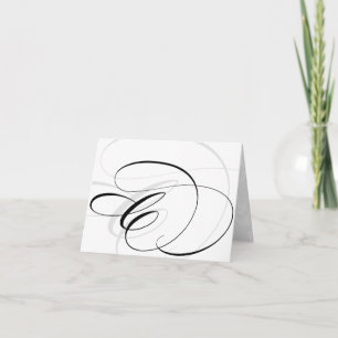 Black & White Calligraphy Initial C Monogram Cards