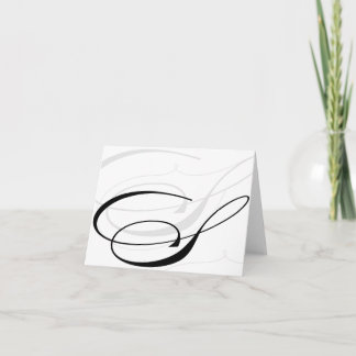 Black & White Calligraphy Initial S Monogram Cards