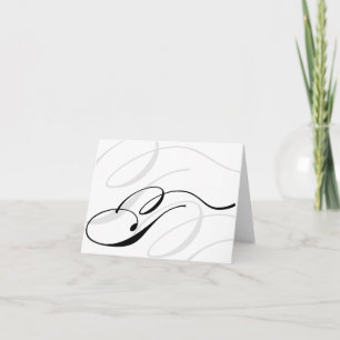 Black & White Calligraphy Initial T Monogram Cards