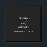 Black & White Calligraphy Signature Script Wedding Magnet<br><div class="desc">An elegant black and white calligraphy signature script wedding design. A minimalistic design that uses vintage script calligraphy typography as the centre of attraction. A classy black and white calligraphy signature design ideal for all types of weddings. A classic black and white wedding favour design with simplistic elements. Matching wedding...</div>