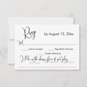 Black & White Calligraphy Song Request RSVP Card