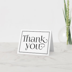Black & White Calligraphy Thank You Note Card