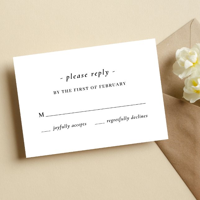 Black & White Calligraphy Wedding RSVP Card (Creator Uploaded)