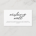 Black White Calligraphy Wedding Wishing Well Enclosure Card<br><div class="desc">A simple minimalist white background and black script text "wishing well" wedding enclosure card that can be customised to your information. Customise the text and make it your own. Ideal wedding enclosure cards for an elegant modern themed wedding.</div>