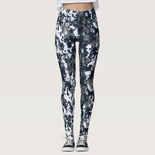Black White Camouflage Pattern Women Leggings