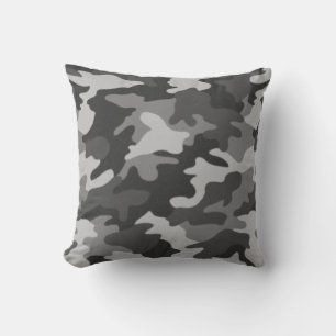 Black & White Camouflage Pillow