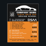 Black & White Car Logo, Driving School, Instructor Flyer<br><div class="desc">Black & White Car Logo,  Driving School,  Instructor Advertising Flyer by The Business Card Store.</div>