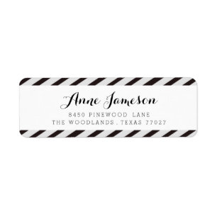 Black & White Carnival Stripes Address Labels
