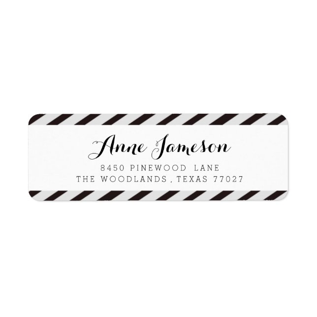 Black & White Carnival Stripes Address Labels (Front)