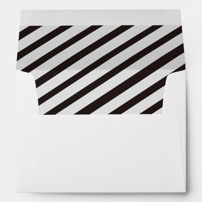 Black & White Carnival Stripes Lined Envelopes (Back (Bottom))