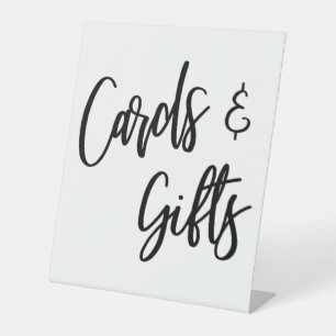 Black & White Casual Handwriting Cards & Gifts Pedestal Sign