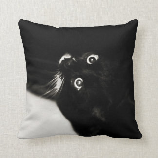 Black & White Cat Noire Kitten Art Cushion Pillow