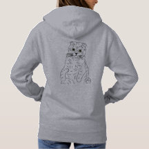 Black@White Cat Rest for woman grey