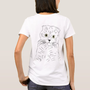 Black@White Cat Rest for woman White T-Shirt