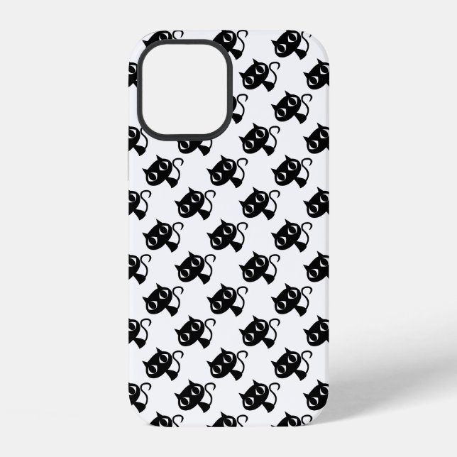 black white cats patterns iPhone case (Back)
