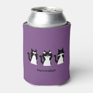 Black White Cats Three Wise Kitties Can Cooler