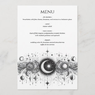 Black & White Celestial Menu